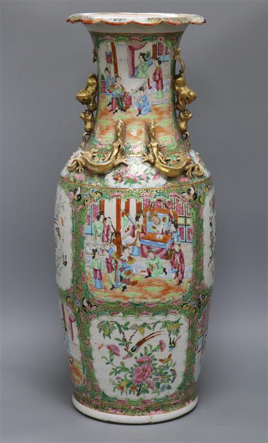 A large Chinese famille rose vase, 19th century height 61cm